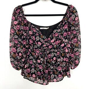 Mi Ami Francesca’s Floral Boho Peplum Blouse